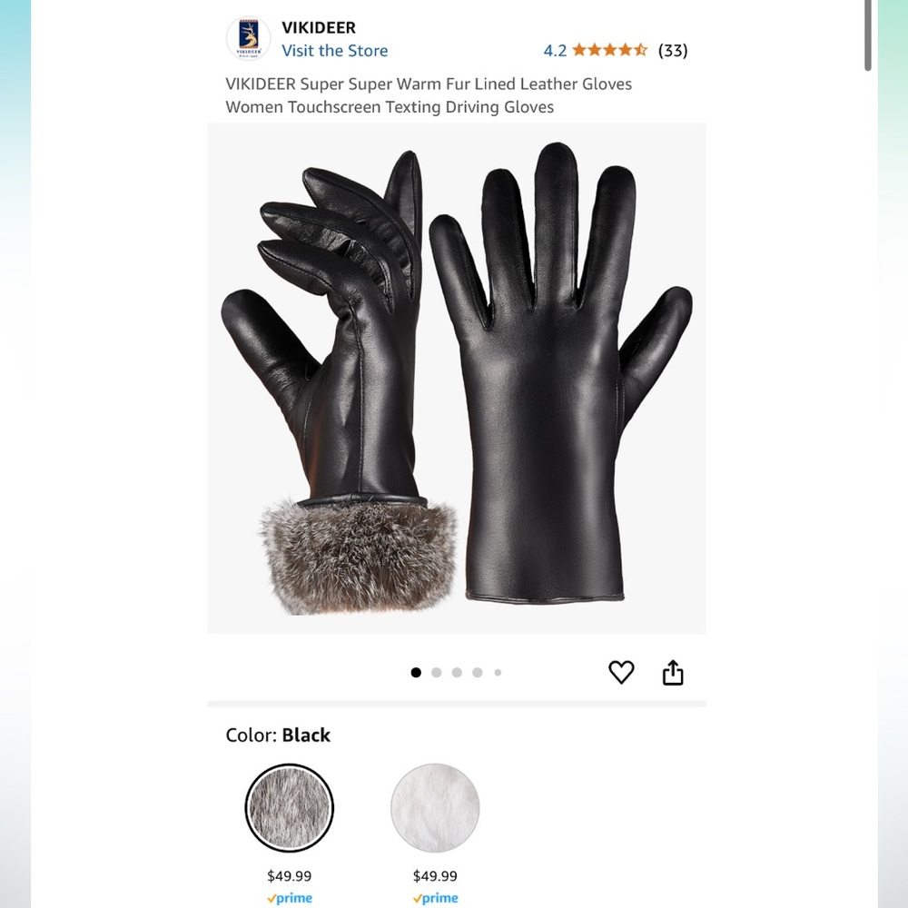 NWT Vikideer leather gloves